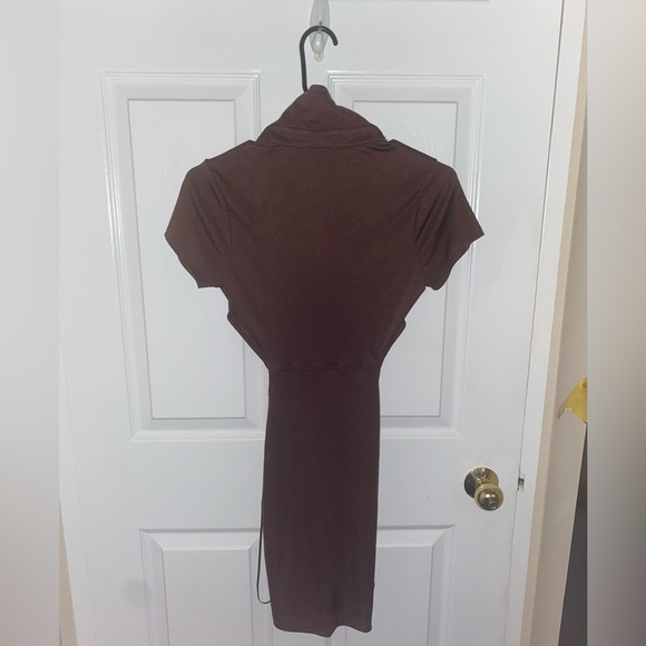 STREETWEAR SOCIETY Brown Romper Dress with Waist Cuts - Picture 3 of 4